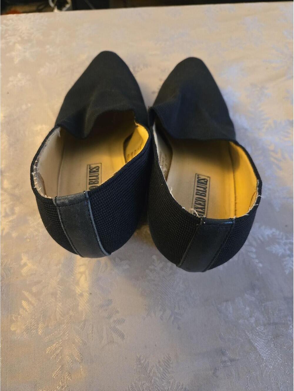 Vintage Mixed Blues Black Pointed Toe Loafers Size 7M - Picture 2 of 5